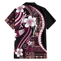 Samoa Siapo Tribal Pattern Hawaiian Shirt Violet Polynesian Plumeria Tapa Motif LT9 - Polynesian Pride