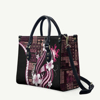 Samoa Siapo Tribal Pattern Leather Bag Violet Polynesian Plumeria Tapa Motif LT9 Violet - Polynesian Pride
