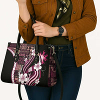 Samoa Siapo Tribal Pattern Leather Bag Violet Polynesian Plumeria Tapa Motif LT9 - Polynesian Pride