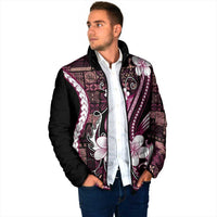 Samoa Siapo Tribal Pattern Padded Jacket Violet Polynesian Plumeria Tapa Motif LT9 - Polynesian Pride