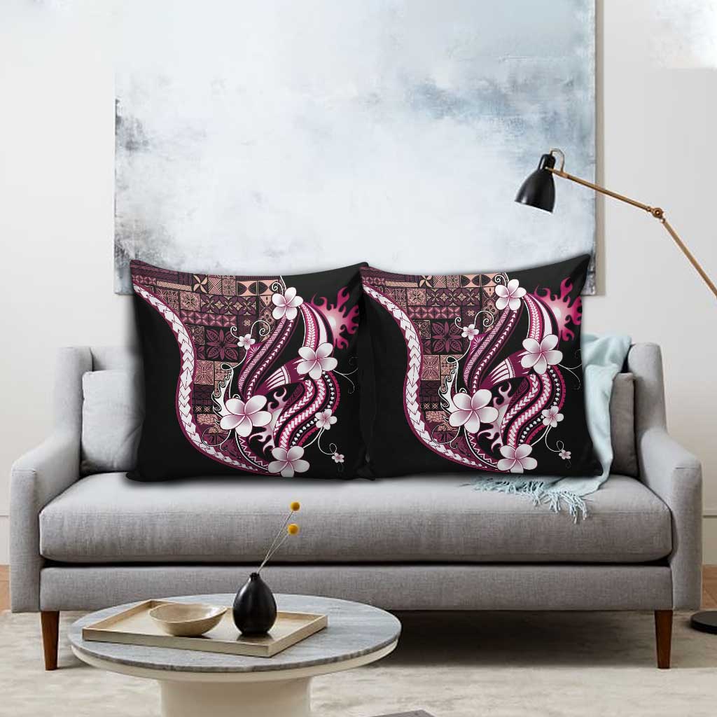 Samoa Siapo Tribal Pattern Pillow Cover Violet Polynesian Plumeria Tapa Motif LT9 - Polynesian Pride