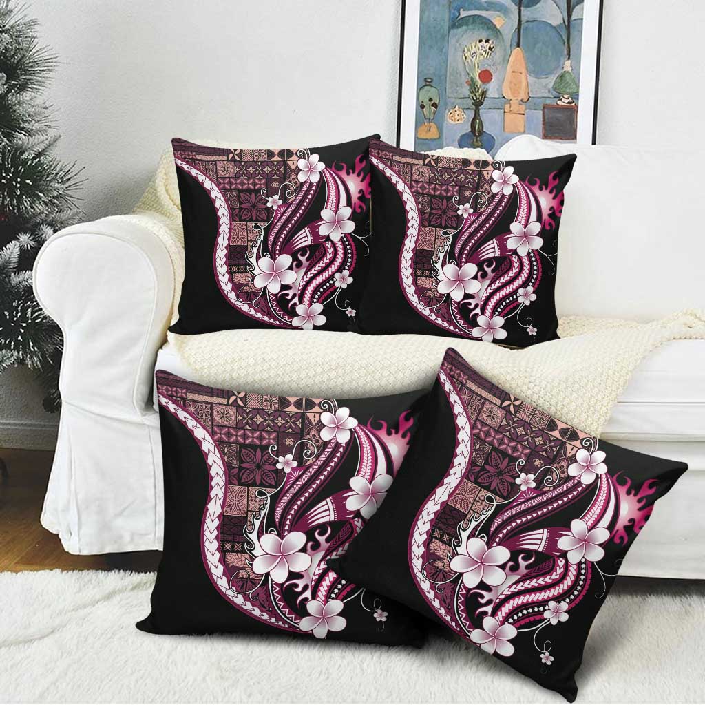 Samoa Siapo Tribal Pattern Pillow Cover Violet Polynesian Plumeria Tapa Motif LT9 - Polynesian Pride