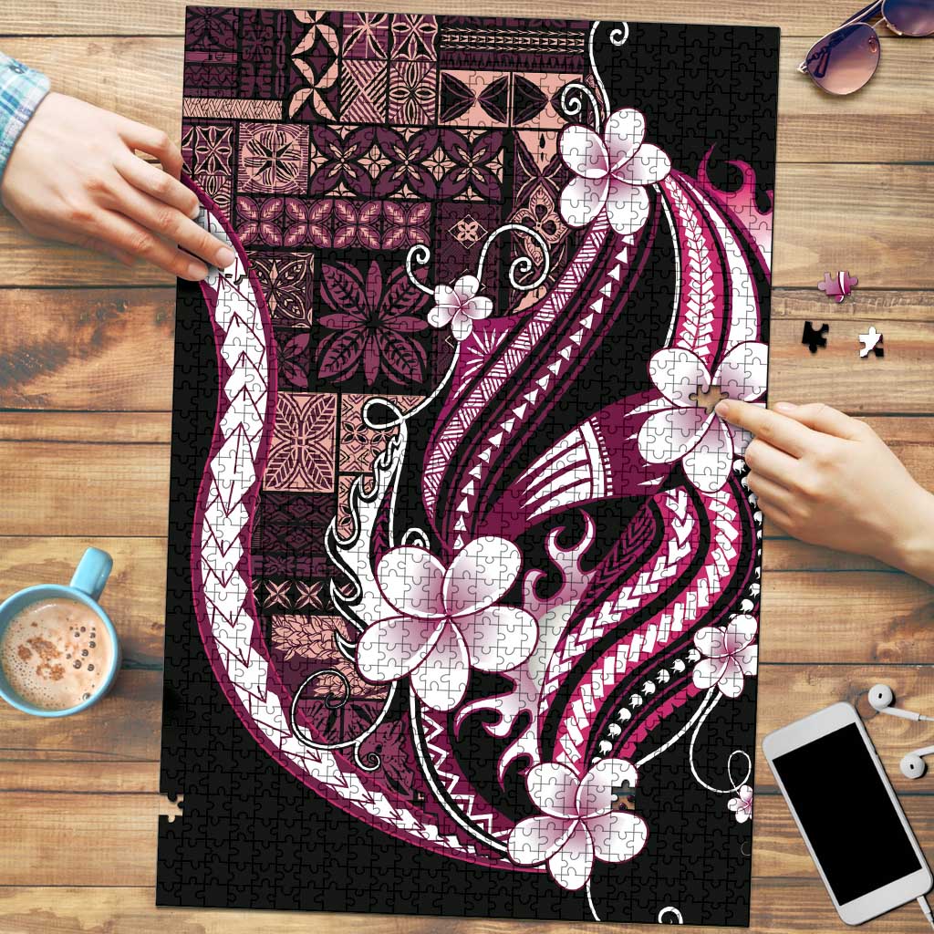 Samoa Siapo Tribal Pattern Puzzle Violet Polynesian Plumeria Tapa Motif LT9 Violet - Polynesian Pride