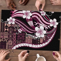 Samoa Siapo Tribal Pattern Puzzle Violet Polynesian Plumeria Tapa Motif LT9 - Polynesian Pride