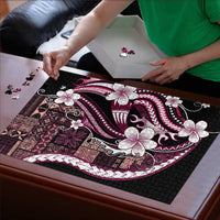 Samoa Siapo Tribal Pattern Puzzle Violet Polynesian Plumeria Tapa Motif LT9 - Polynesian Pride