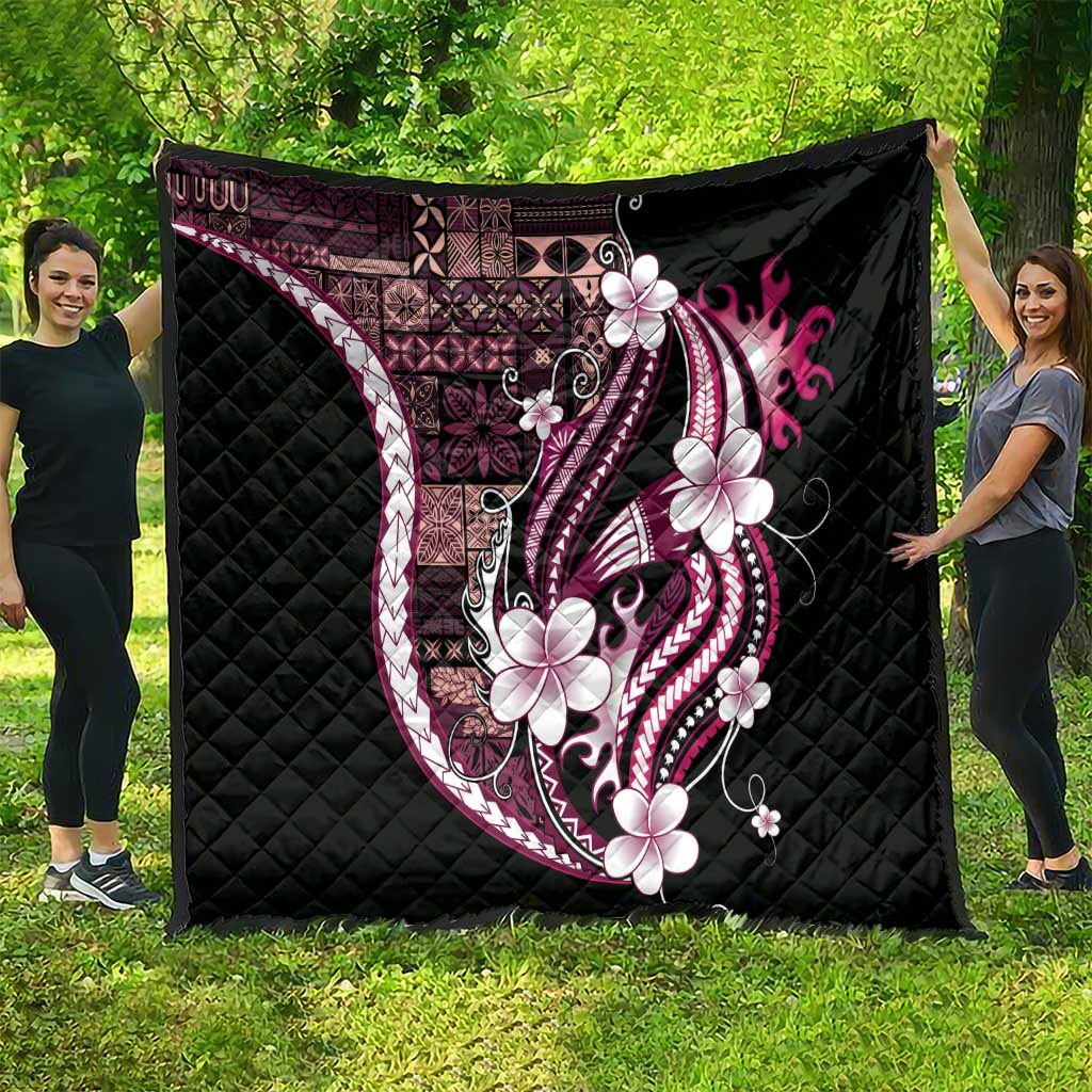 Samoa Siapo Tribal Pattern Quilt Violet Polynesian Plumeria Tapa Motif LT9 - Polynesian Pride