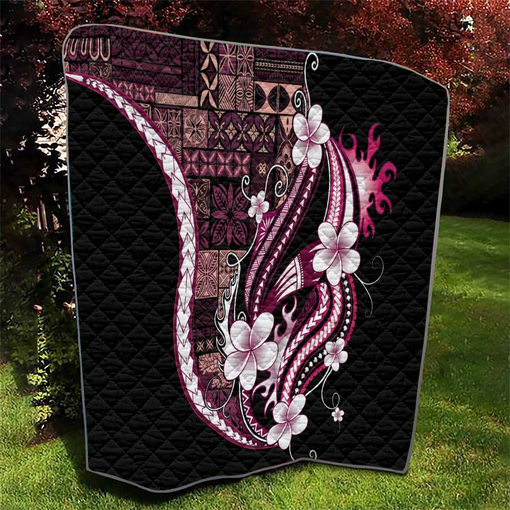 Samoa Siapo Tribal Pattern Quilt Violet Polynesian Plumeria Tapa Motif LT9 - Polynesian Pride