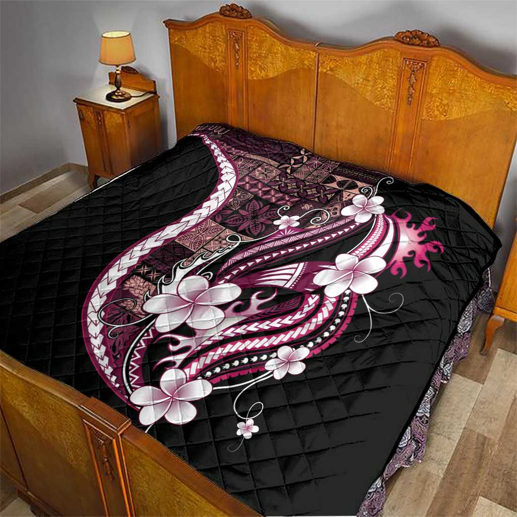 Samoa Siapo Tribal Pattern Quilt Violet Polynesian Plumeria Tapa Motif LT9 - Polynesian Pride