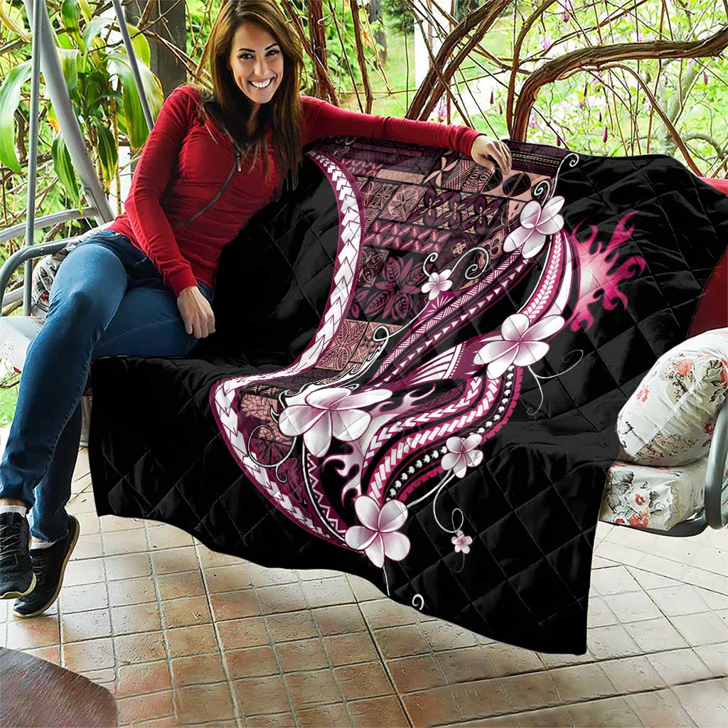Samoa Siapo Tribal Pattern Quilt Violet Polynesian Plumeria Tapa Motif LT9 - Polynesian Pride