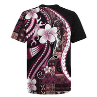 Samoa Siapo Tribal Pattern Rugby Jersey Violet Polynesian Plumeria Tapa Motif LT9 - Polynesian Pride