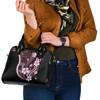 Samoa Siapo Tribal Pattern Shoulder Handbag Violet Polynesian Plumeria Tapa Motif LT9 - Polynesian Pride
