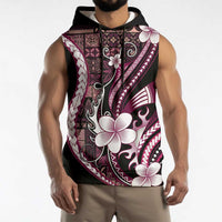 Samoa Siapo Tribal Pattern Sleeveless Hoodie Violet Polynesian Plumeria Tapa Motif LT9 - Polynesian Pride