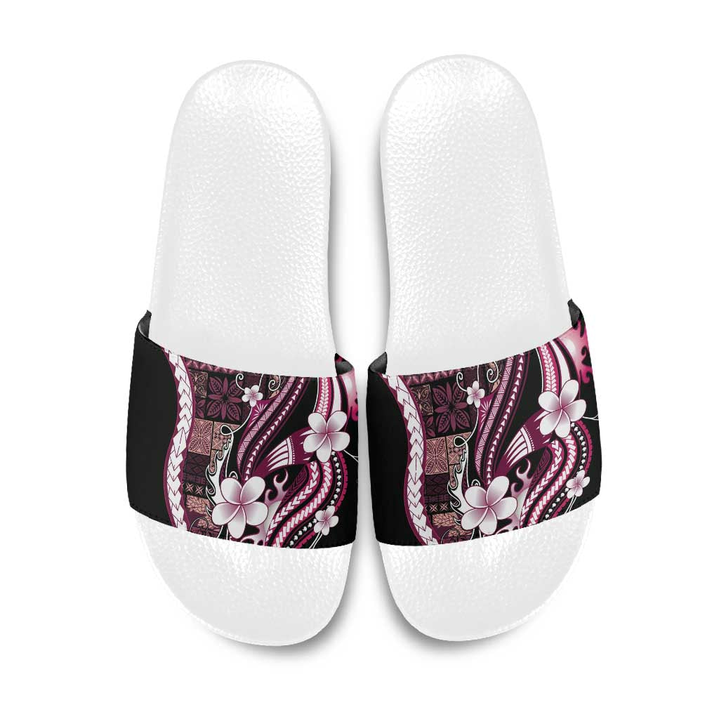 Samoa Siapo Tribal Pattern Slide Sandals Violet Polynesian Plumeria Tapa Motif LT9 Violet - Polynesian Pride