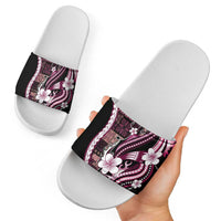 Samoa Siapo Tribal Pattern Slide Sandals Violet Polynesian Plumeria Tapa Motif LT9 - Polynesian Pride
