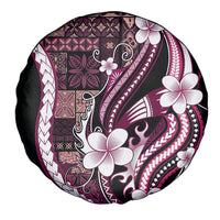 Samoa Siapo Tribal Pattern Spare Tire Cover Violet Polynesian Plumeria Tapa Motif LT9 - Polynesian Pride