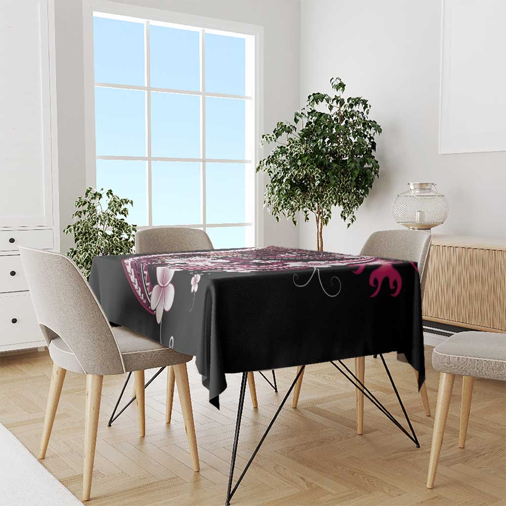 Samoa Siapo Tribal Pattern Tablecloth Violet Polynesian Plumeria Tapa Motif LT9 - Polynesian Pride