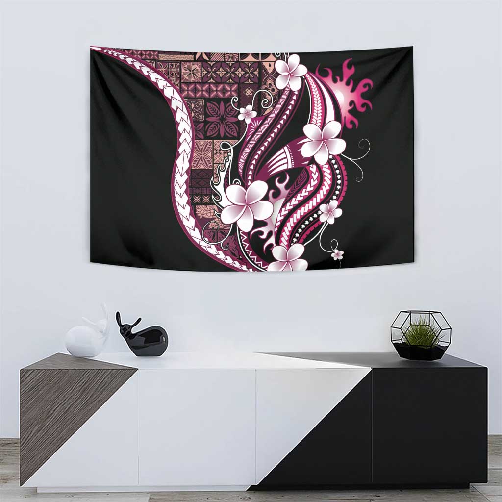 Samoa Siapo Tribal Pattern Tapestry Violet Polynesian Plumeria Tapa Motif LT9 - Polynesian Pride