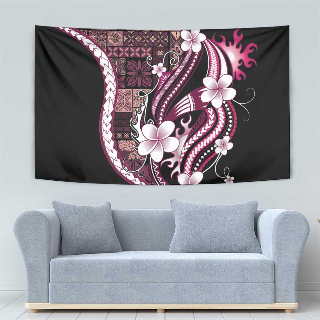 Samoa Siapo Tribal Pattern Tapestry Violet Polynesian Plumeria Tapa Motif LT9 - Polynesian Pride