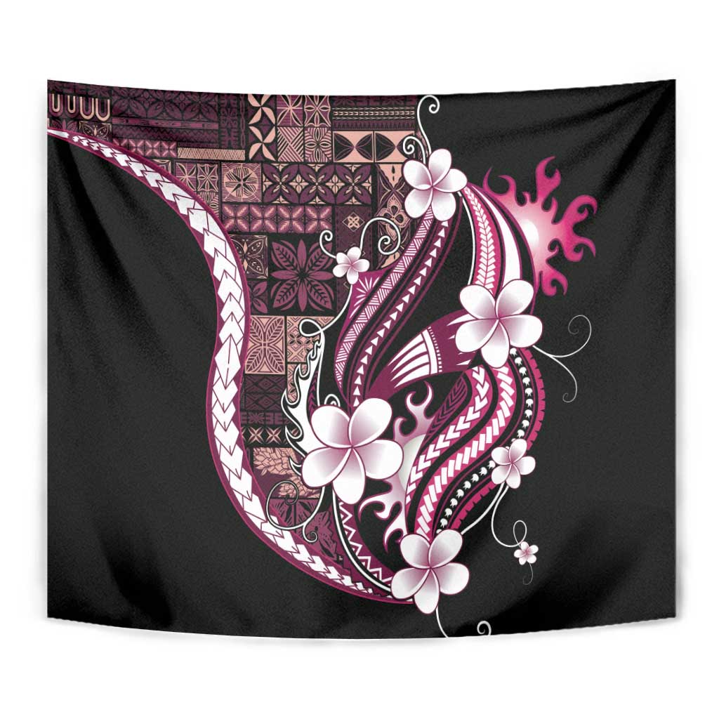 Samoa Siapo Tribal Pattern Tapestry Violet Polynesian Plumeria Tapa Motif LT9 - Polynesian Pride