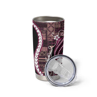 Samoa Siapo Tribal Pattern Tumbler Cup Violet Polynesian Plumeria Tapa Motif LT9 - Polynesian Pride