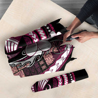 Samoa Siapo Tribal Pattern Umbrella Violet Polynesian Plumeria Tapa Motif LT9 - Polynesian Pride