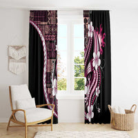 Samoa Siapo Tribal Pattern Window Curtain Violet Polynesian Plumeria Tapa Motif LT9 - Polynesian Pride