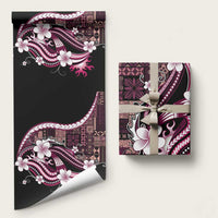 Samoa Siapo Tribal Pattern Wrapping Paper Violet Polynesian Plumeria Tapa Motif