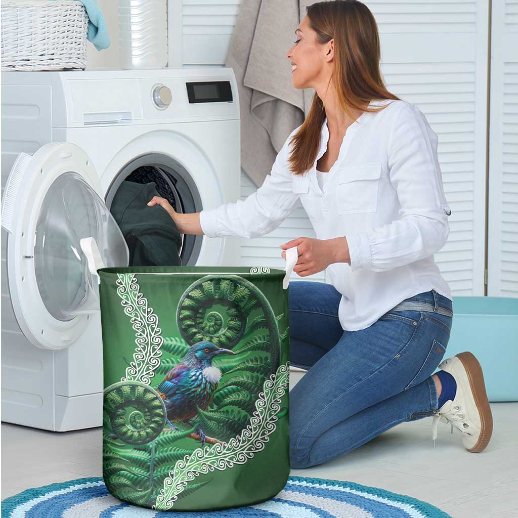 Tui Bird Koru Silver Fern Aotearoa Laundry Basket LT9 - Polynesian Pride