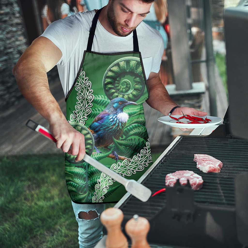 Tui Bird Koru Silver Fern Aotearoa Apron LT9 - Polynesian Pride