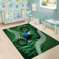 Tui Bird Koru Silver Fern Aotearoa Area Rug LT9 - Polynesian Pride