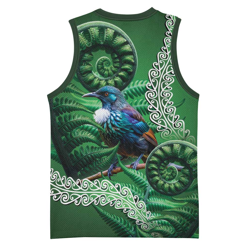 Tui Bird Koru Silver Fern Aotearoa Basketball Jersey LT9 - Polynesian Pride