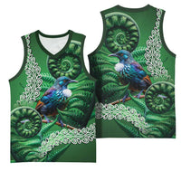 Tui Bird Koru Silver Fern Aotearoa Basketball Jersey LT9 - Polynesian Pride