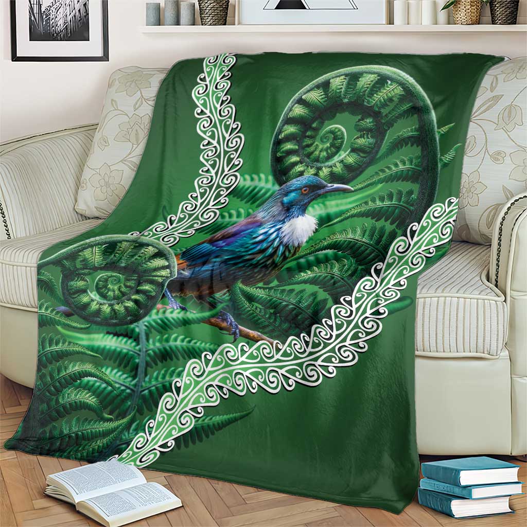 Tui Bird Koru Silver Fern Aotearoa Blanket LT9 - Polynesian Pride