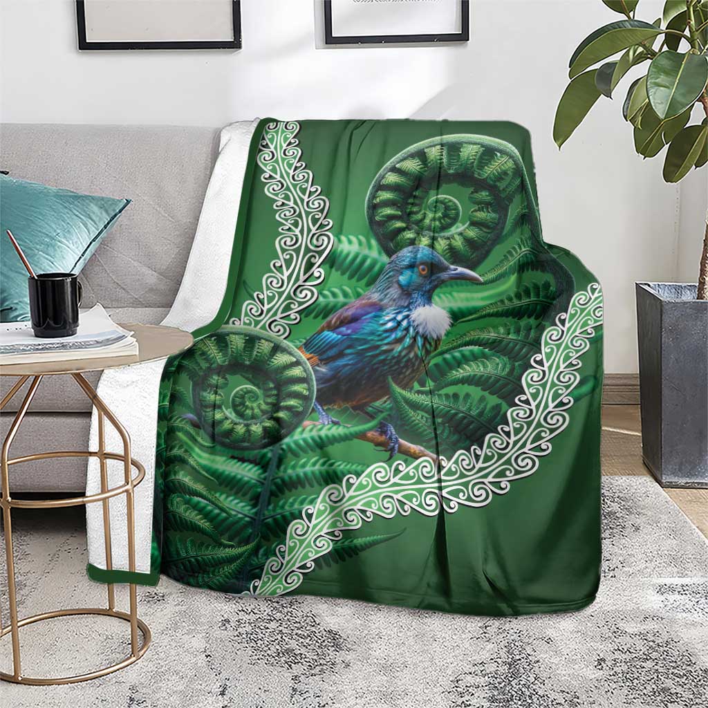 Tui Bird Koru Silver Fern Aotearoa Blanket LT9 - Polynesian Pride