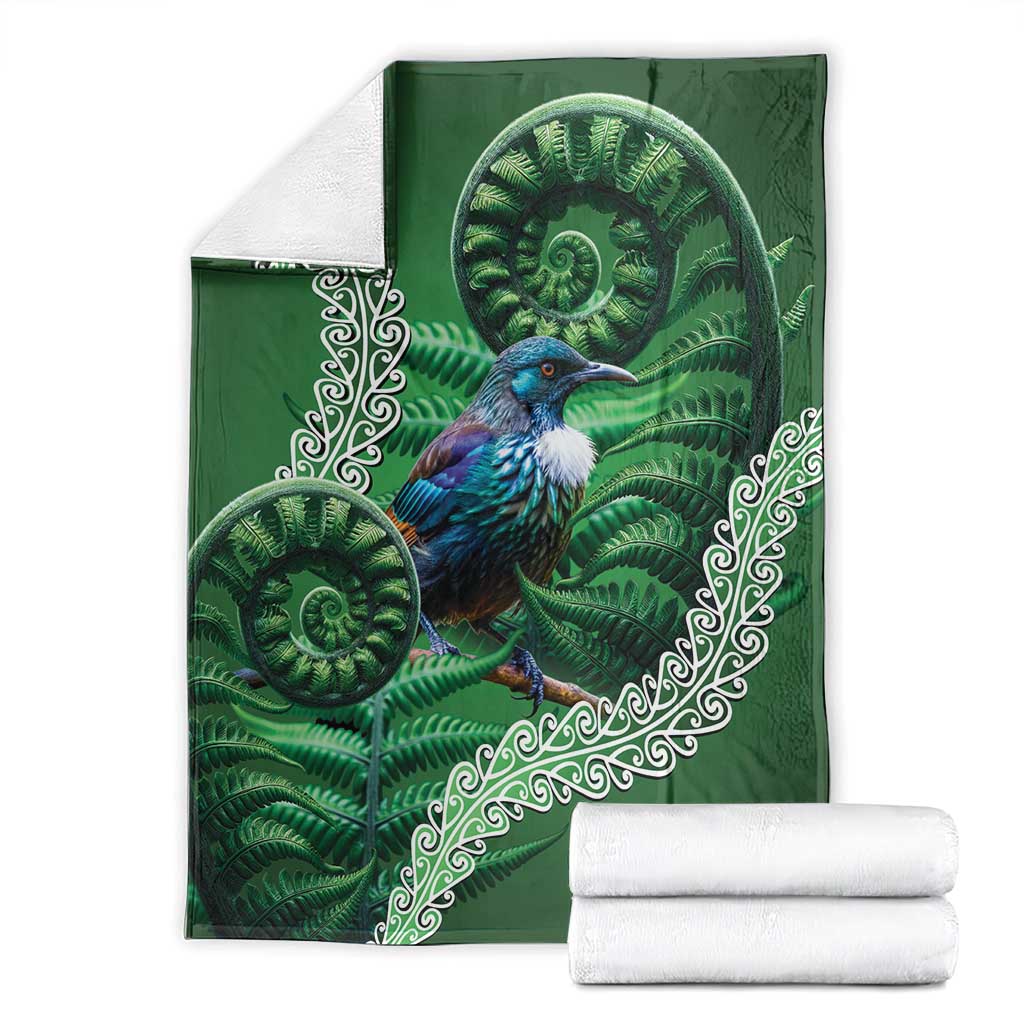 Tui Bird Koru Silver Fern Aotearoa Blanket LT9 - Polynesian Pride