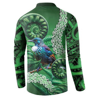 Tui Bird Koru Silver Fern Aotearoa Button Sweatshirt LT9 - Polynesian Pride