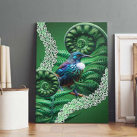 Tui Bird Koru Silver Fern Aotearoa Canvas Wall Art LT9 - Polynesian Pride