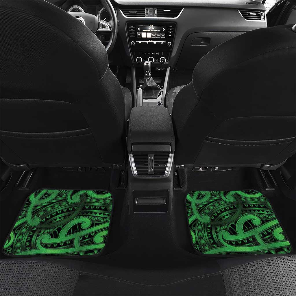 Tui Bird Koru Silver Fern Aotearoa Car Mats LT9 Set 2pcs - Back Green - Polynesian Pride