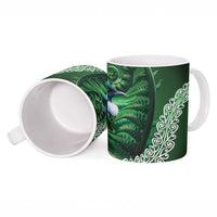 Tui Bird Koru Silver Fern Aotearoa Ceramic Mug LT9 - Polynesian Pride