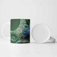 Tui Bird Koru Silver Fern Aotearoa Ceramic Mug LT9 - Polynesian Pride
