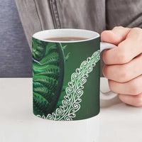 Tui Bird Koru Silver Fern Aotearoa Ceramic Mug LT9 - Polynesian Pride