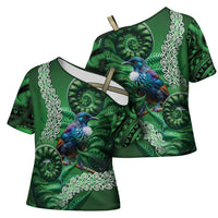 Tui Bird Koru Silver Fern Aotearoa Cross Shoulder Shirt LT9 - Polynesian Pride