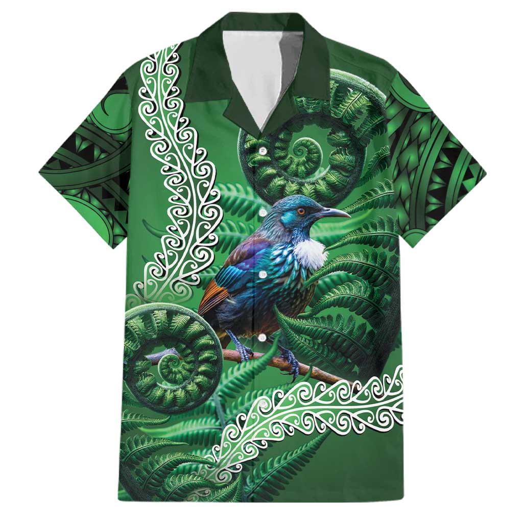 Tui Bird Koru Silver Fern Aotearoa Family Matching Off Shoulder Maxi Dress and Hawaiian Shirt