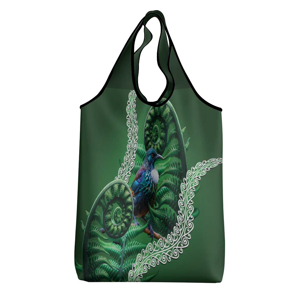 Tui Bird Koru Silver Fern Aotearoa Grocery Bag LT9 - Polynesian Pride