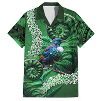 Tui Bird Koru Silver Fern Aotearoa Hawaiian Shirt LT9 Green - Polynesian Pride