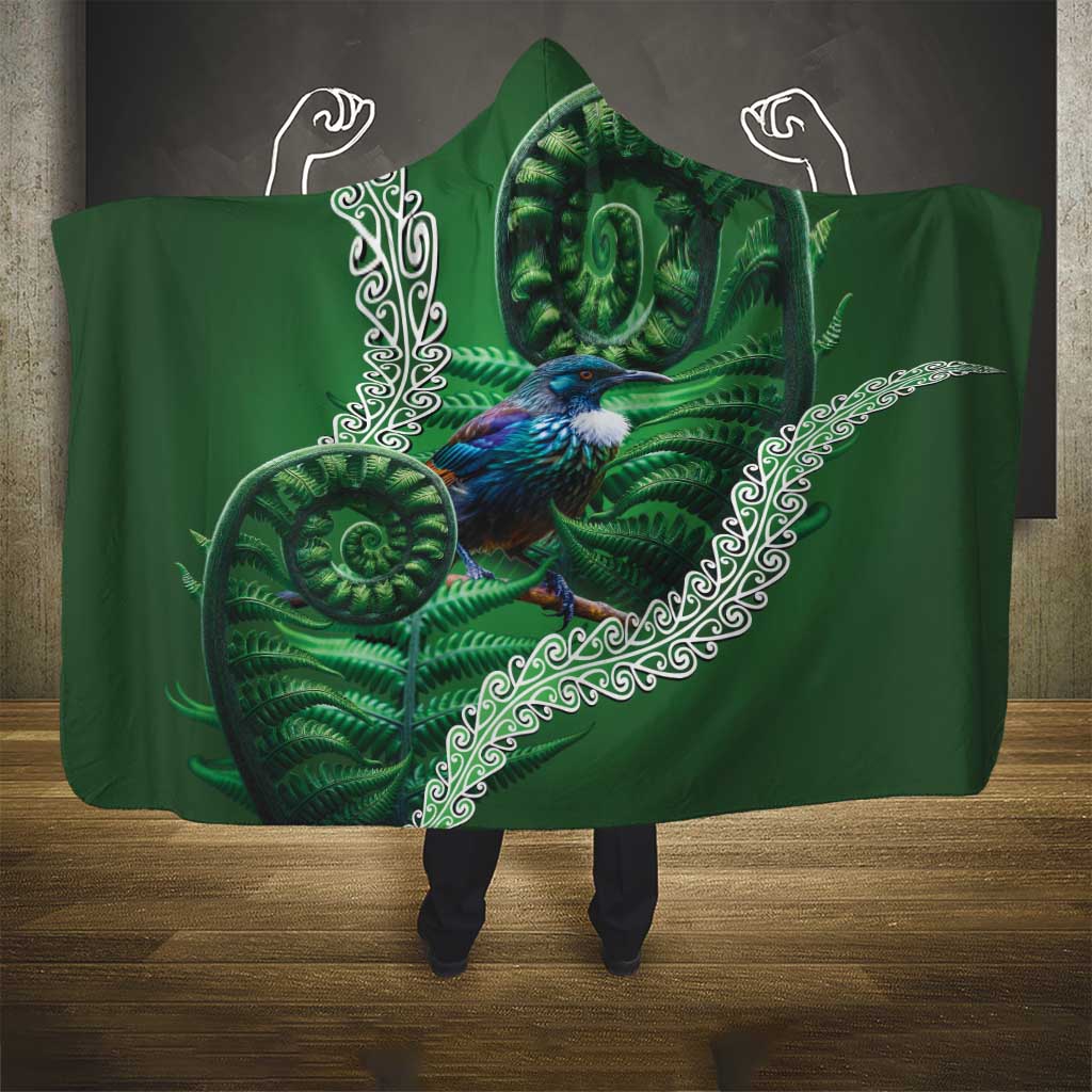 Tui Bird Koru Silver Fern Aotearoa Hooded Blanket LT9 - Polynesian Pride