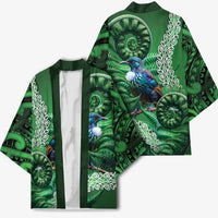 Tui Bird Koru Silver Fern Aotearoa Kimono LT9 - Polynesian Pride