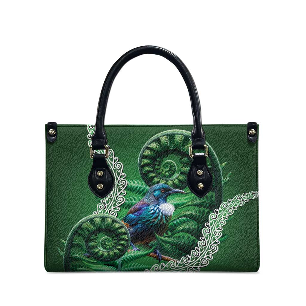 Tui Bird Koru Silver Fern Aotearoa Leather Bag LT9 - Polynesian Pride