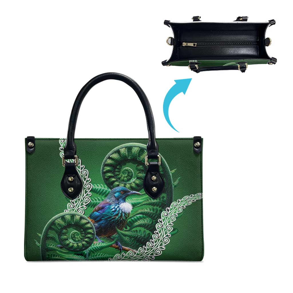 Tui Bird Koru Silver Fern Aotearoa Leather Bag LT9 - Polynesian Pride