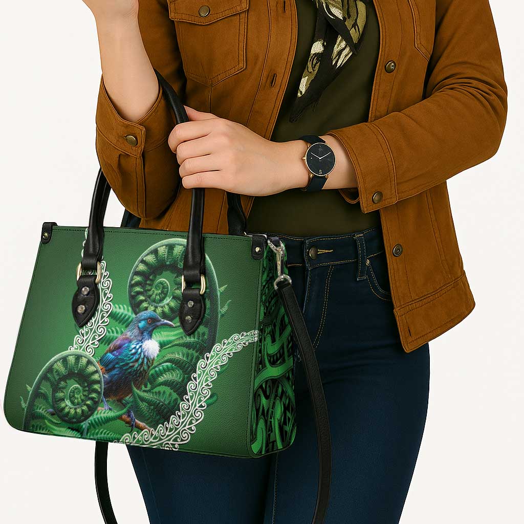 Tui Bird Koru Silver Fern Aotearoa Leather Bag LT9 - Polynesian Pride